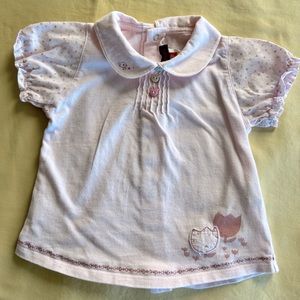 Catimini baby top, Floral and Hearts Top Size - 12 months